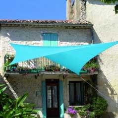 Square waterproof sun canopy - azure blue